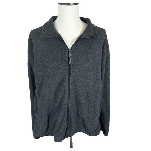 Columbia Jacket Mens XXL Gray Fleece Full Zip Steens Mountain Zip Pockets - Picture 1 of 9